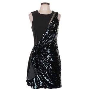Size 8 Parker Black Sequin Cocktail Dress Black Blue
